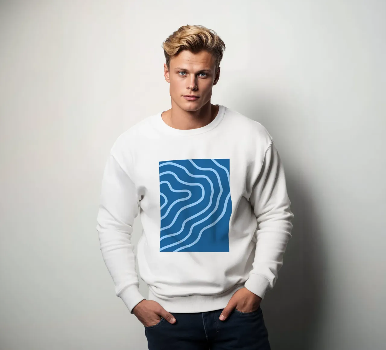 Linee blu minimaliste felpa da MODERN NUANCE