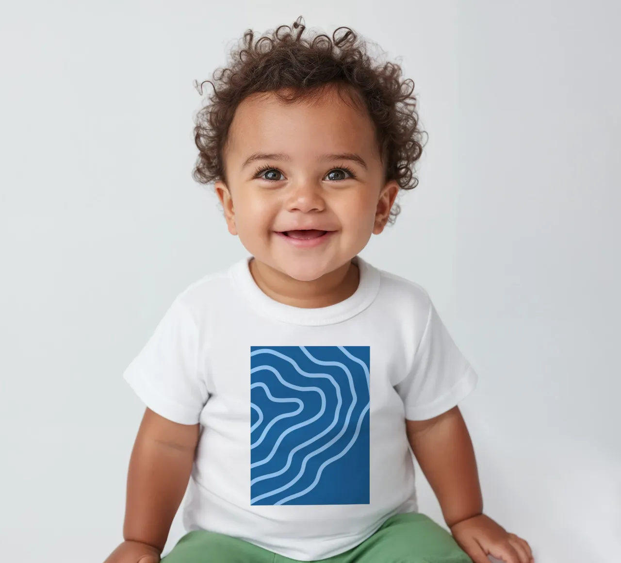 Linee blu minimaliste maglietta neonato da MODERN NUANCE