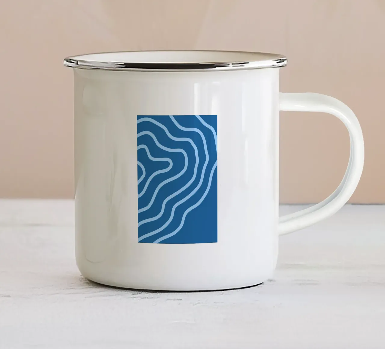 Linee blu minimaliste tazza in smalto da MODERN NUANCE