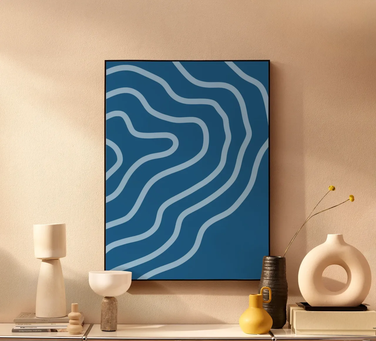 Linee blu minimaliste alluminio dibond da MODERN NUANCE