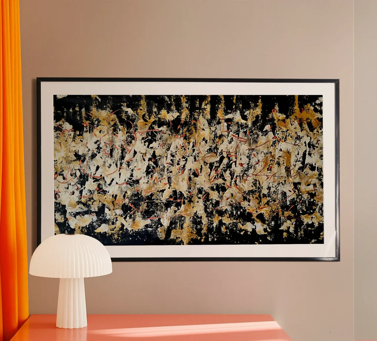CAPPUCCINO poster con telaio in alluminio da Thierry Vobmann Abstract painting