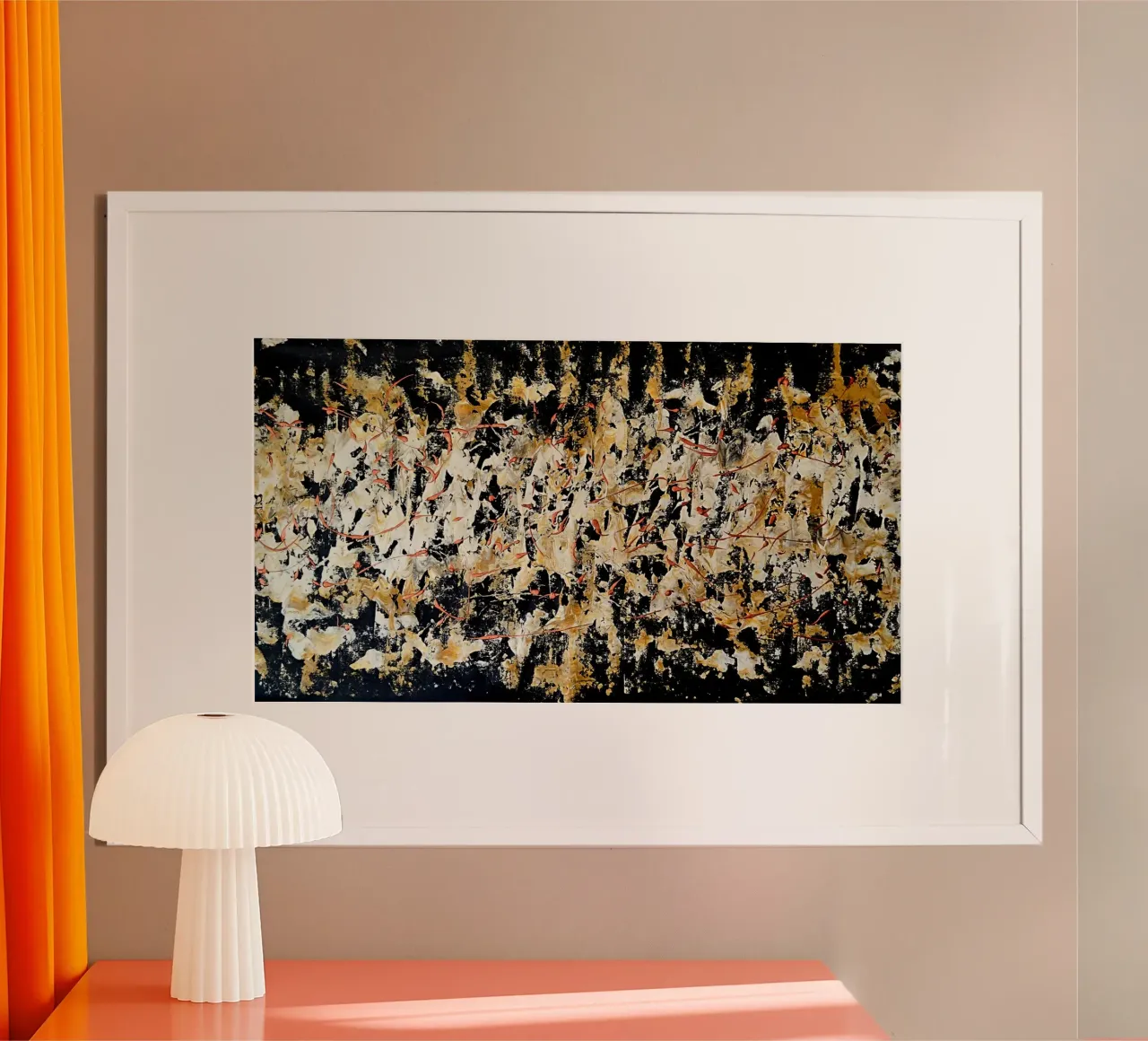 CAPPUCCINO poster con telaio in alluminio da Thierry Vobmann Abstract painting