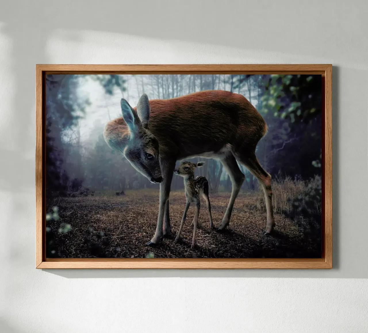 Mother and Fawn - John Wilhelm alluminio dibond da Pictufy