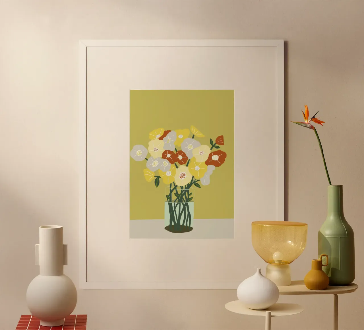 Vaso di fiori poster con telaio in legno da Pictufy Sun & Spirit