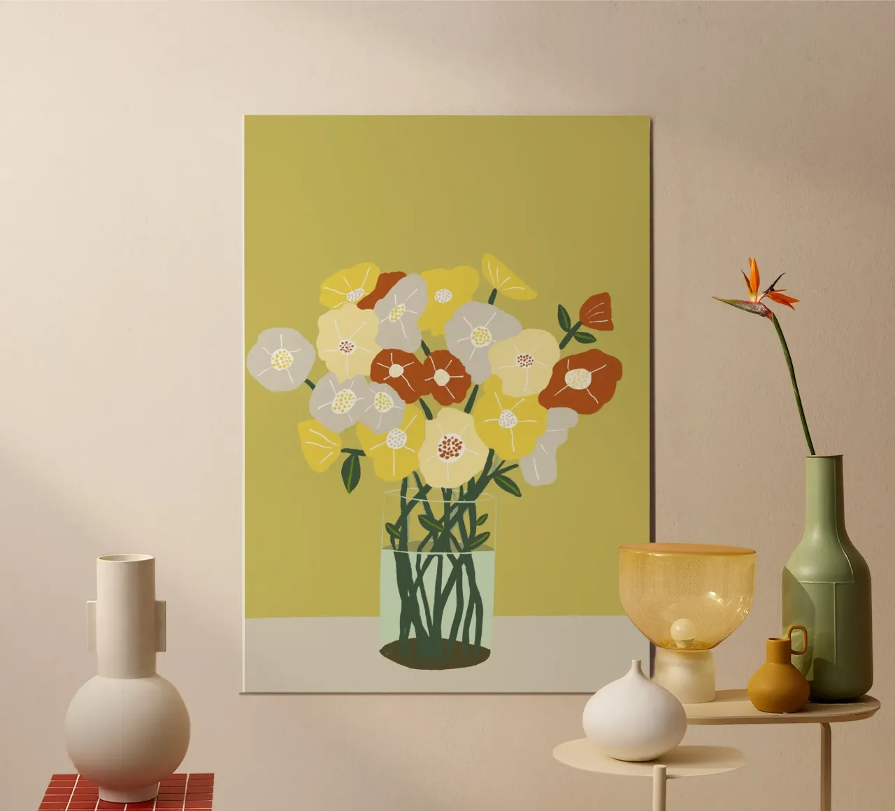 Vaso di fiori poster con telaio in legno da Pictufy Sun & Spirit