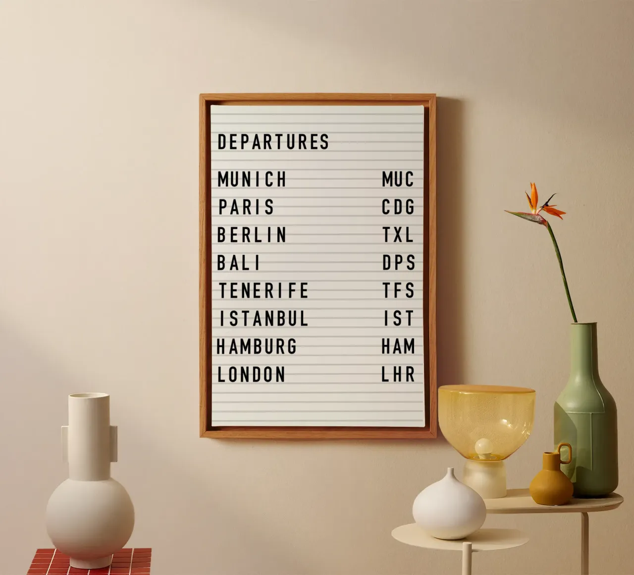Departure Munich tela con Cornice a cassetta da daylight design studio