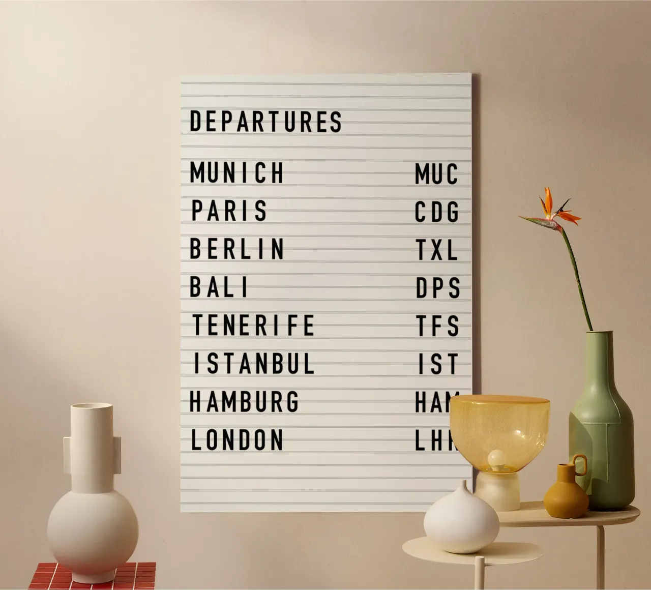 Departure Munich tela con Cornice a cassetta da daylight design studio
