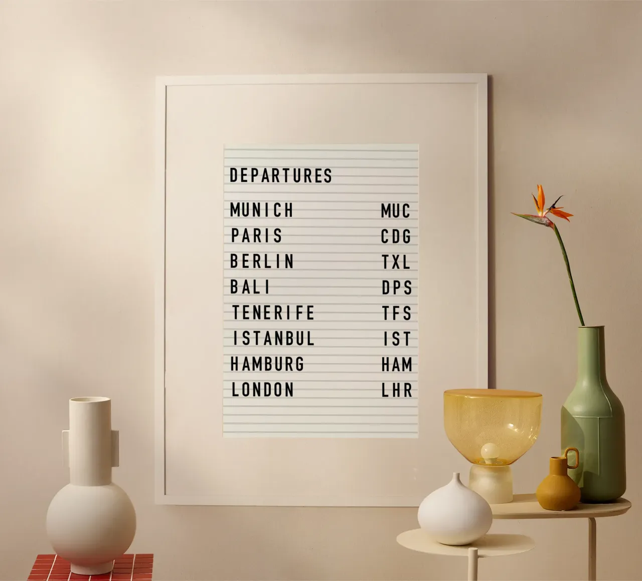 Departure Munich poster con telaio in alluminio da daylight design studio