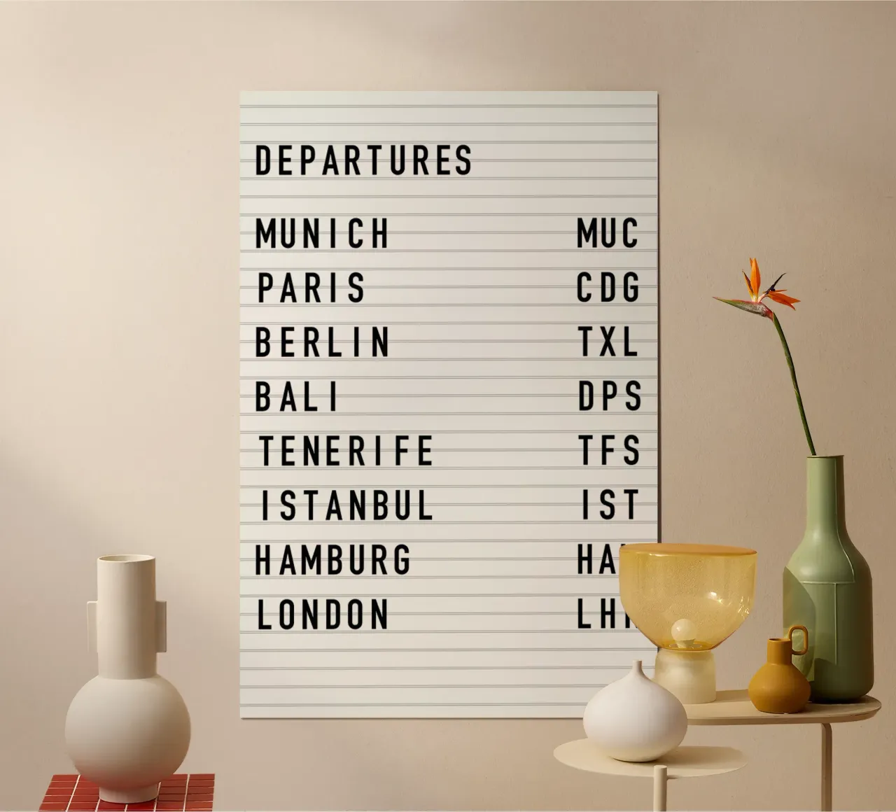 Departure Munich poster con telaio in alluminio da daylight design studio