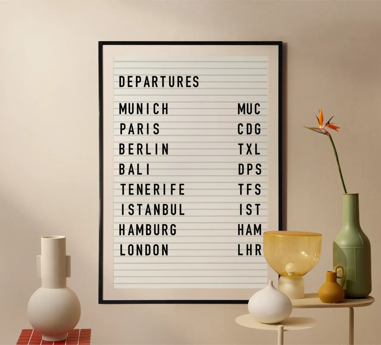 Departure Munich poster con telaio in alluminio da daylight design studio