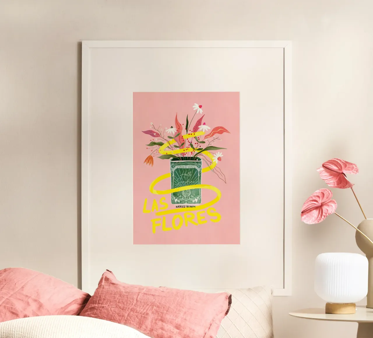 Las Flores poster con telaio in alluminio da Pictufy Sun & Spirit