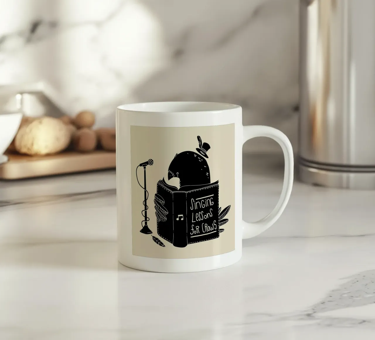 Singing Lessons for Crows tazza in ceramica da Tobe Fonseca