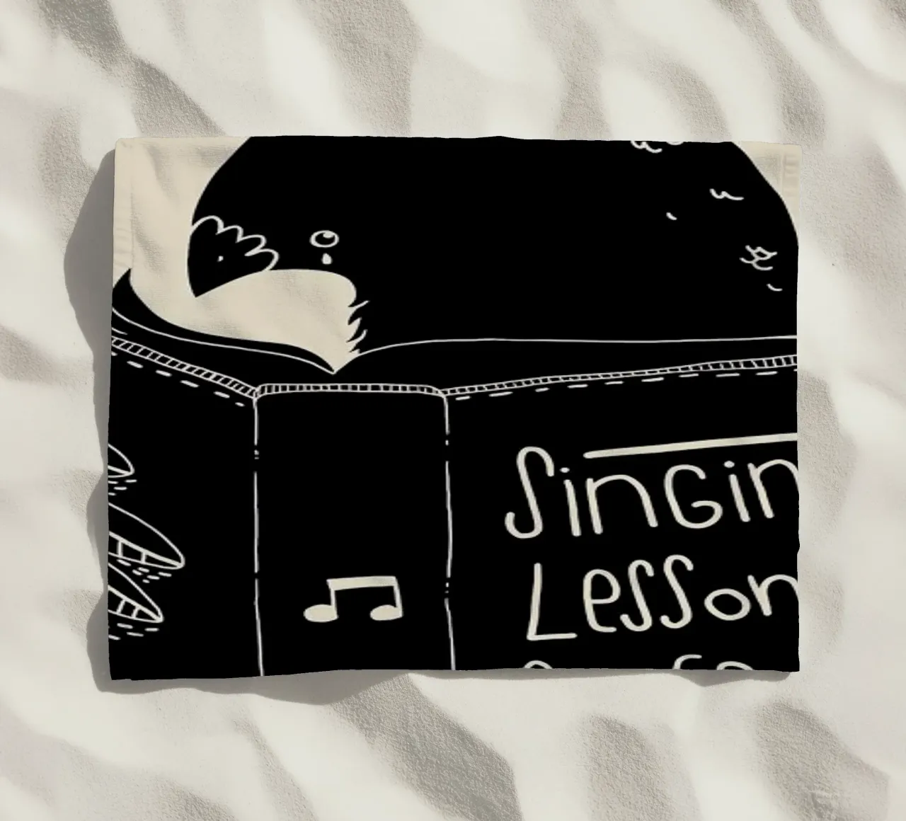 Singing Lessons for Crows beach towel by Tobe Fonseca