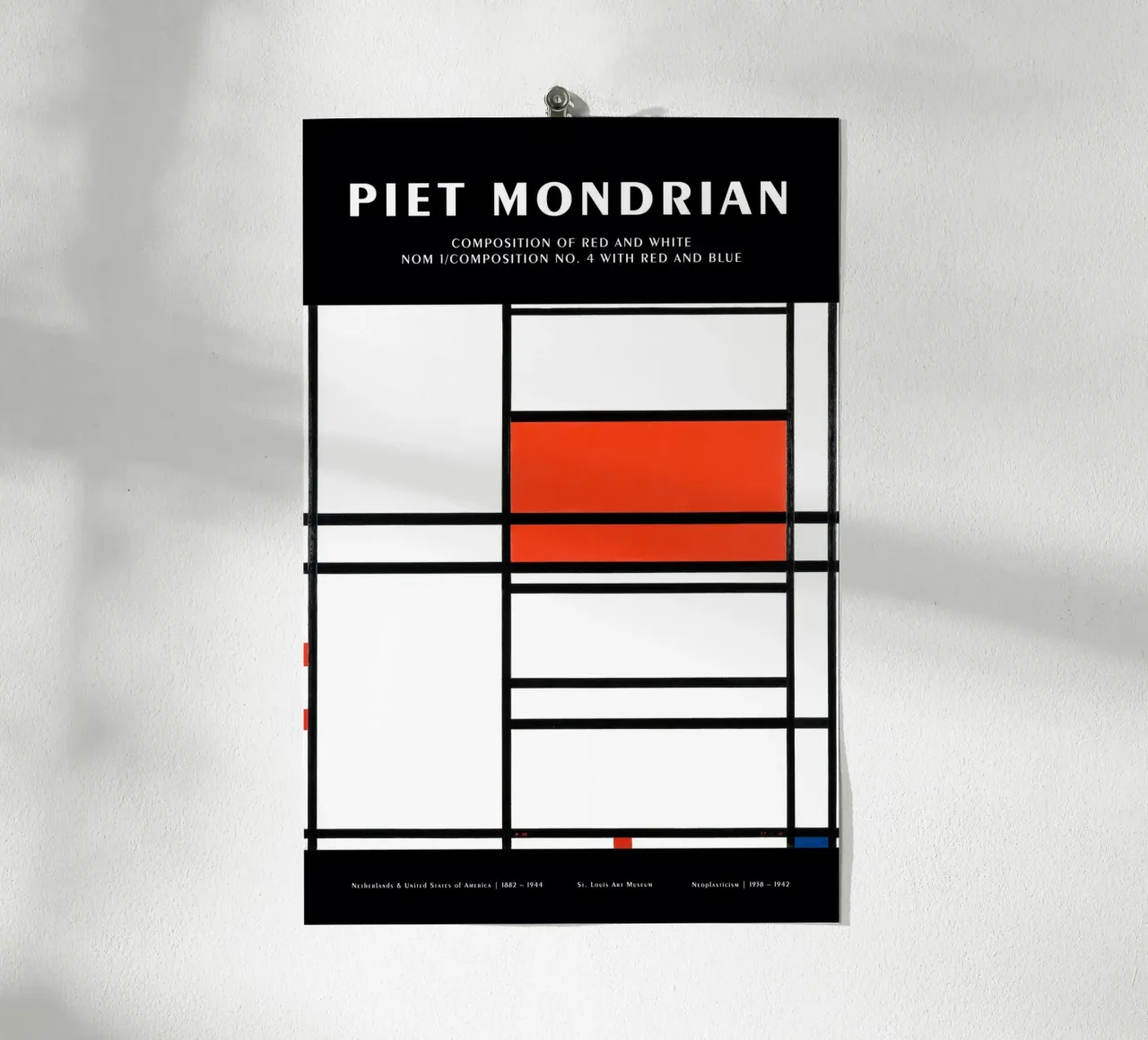 Piet Mondrian - Composizione di rosso e bianco carta hahnemühle da Old Masters