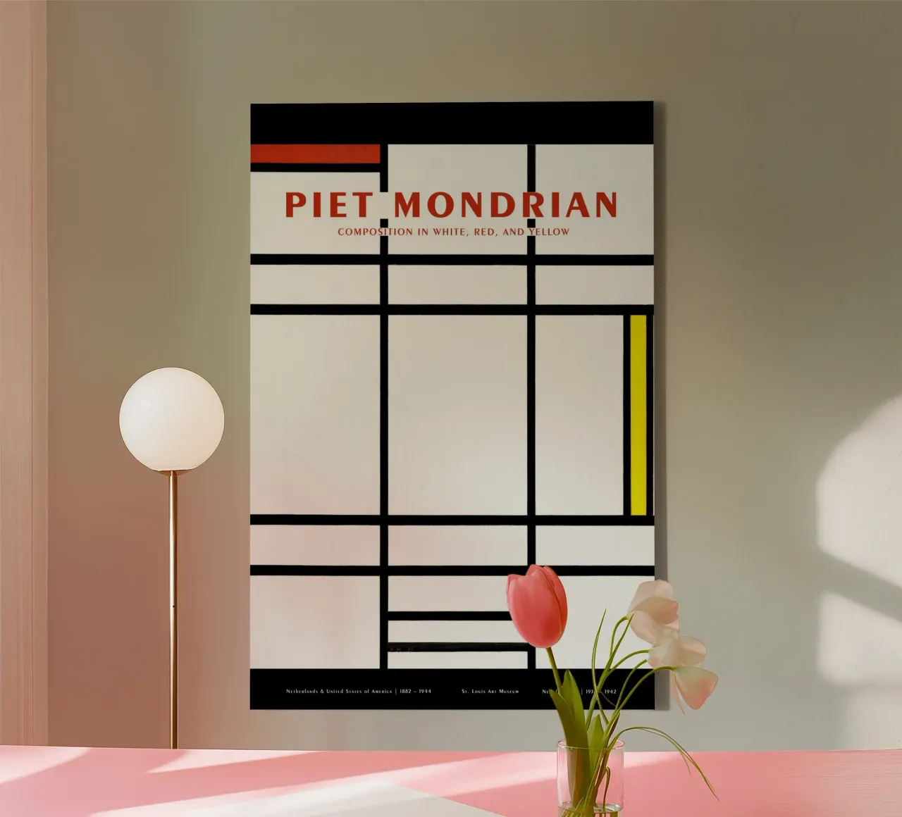 Piet Mondrian - Composizione di rosso, bianco e giallo tela da Old Masters