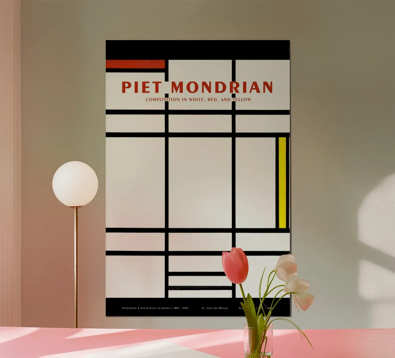 Piet Mondrian - Komposition aus Rot, Weiß und Gelb Poster von Old Masters