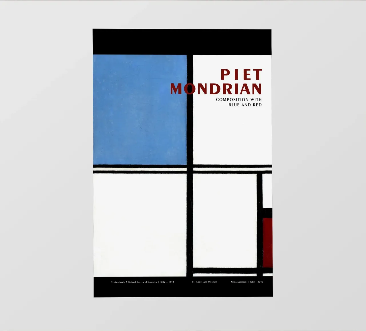 Piet Mondrian - Composizione di blu e rosso telo in pvc da Old Masters