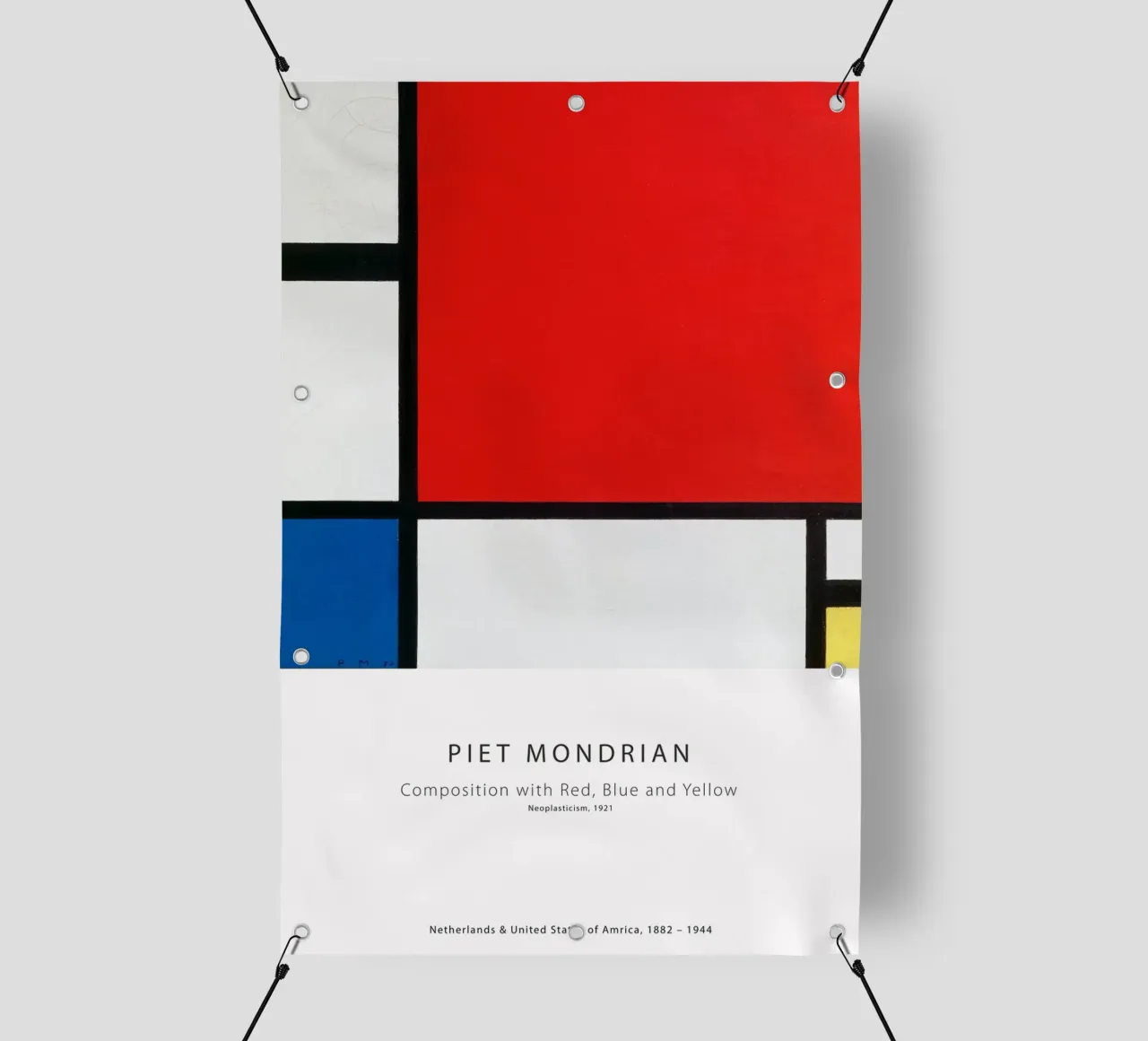 Piet Mondrian - Composizione di rosso, blu e giallo telo in pvc da Old Masters