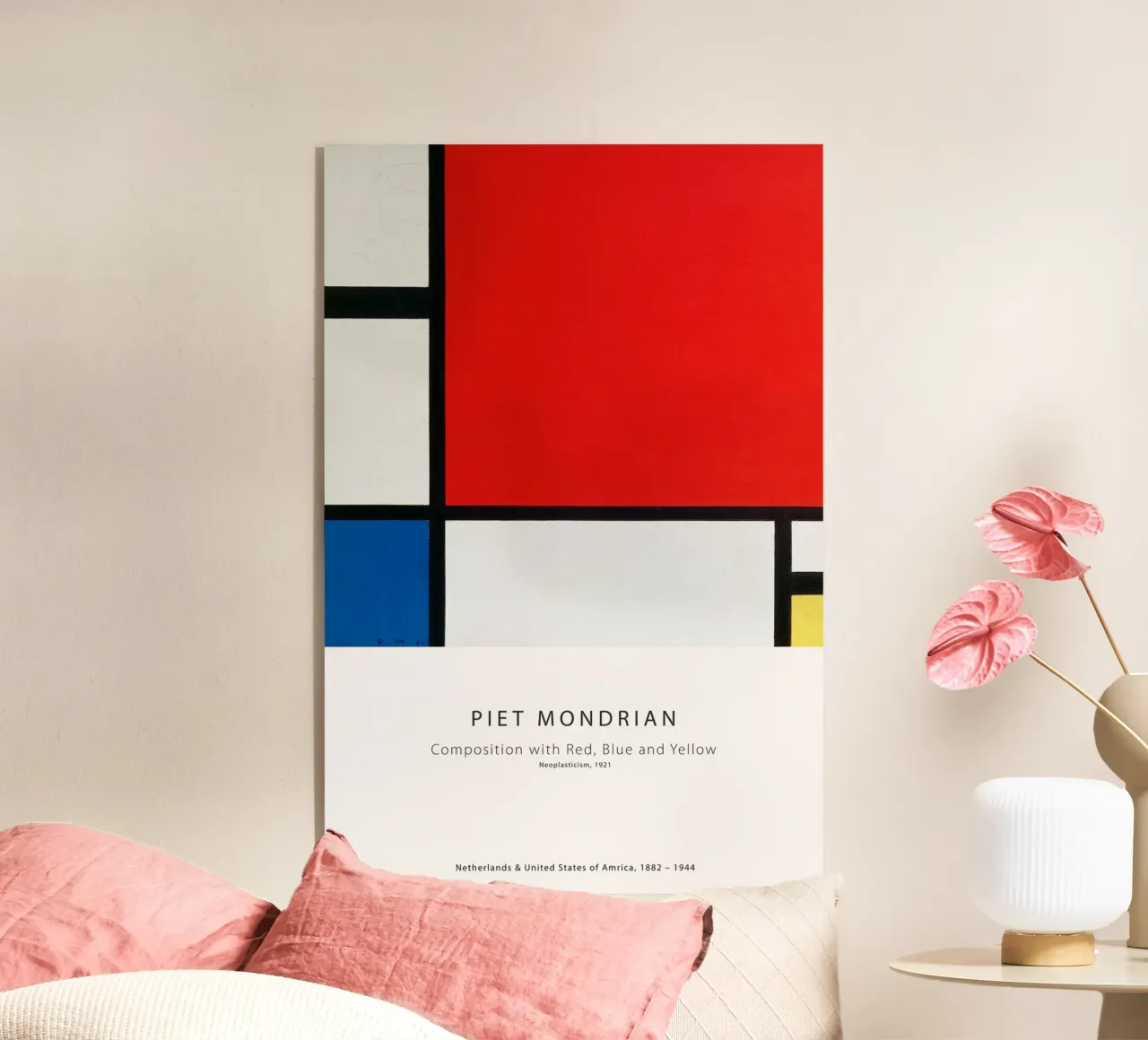 Piet Mondrian - Composizione di rosso, blu e giallo plexiglass da Old Masters