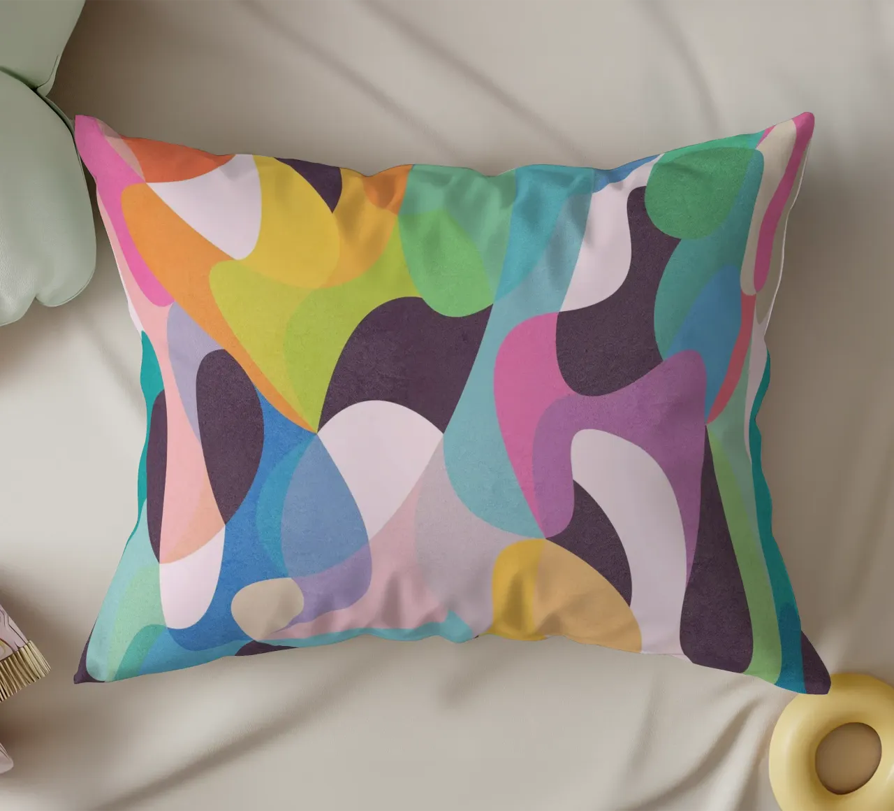 Abstract Green cuscino da lovely lines