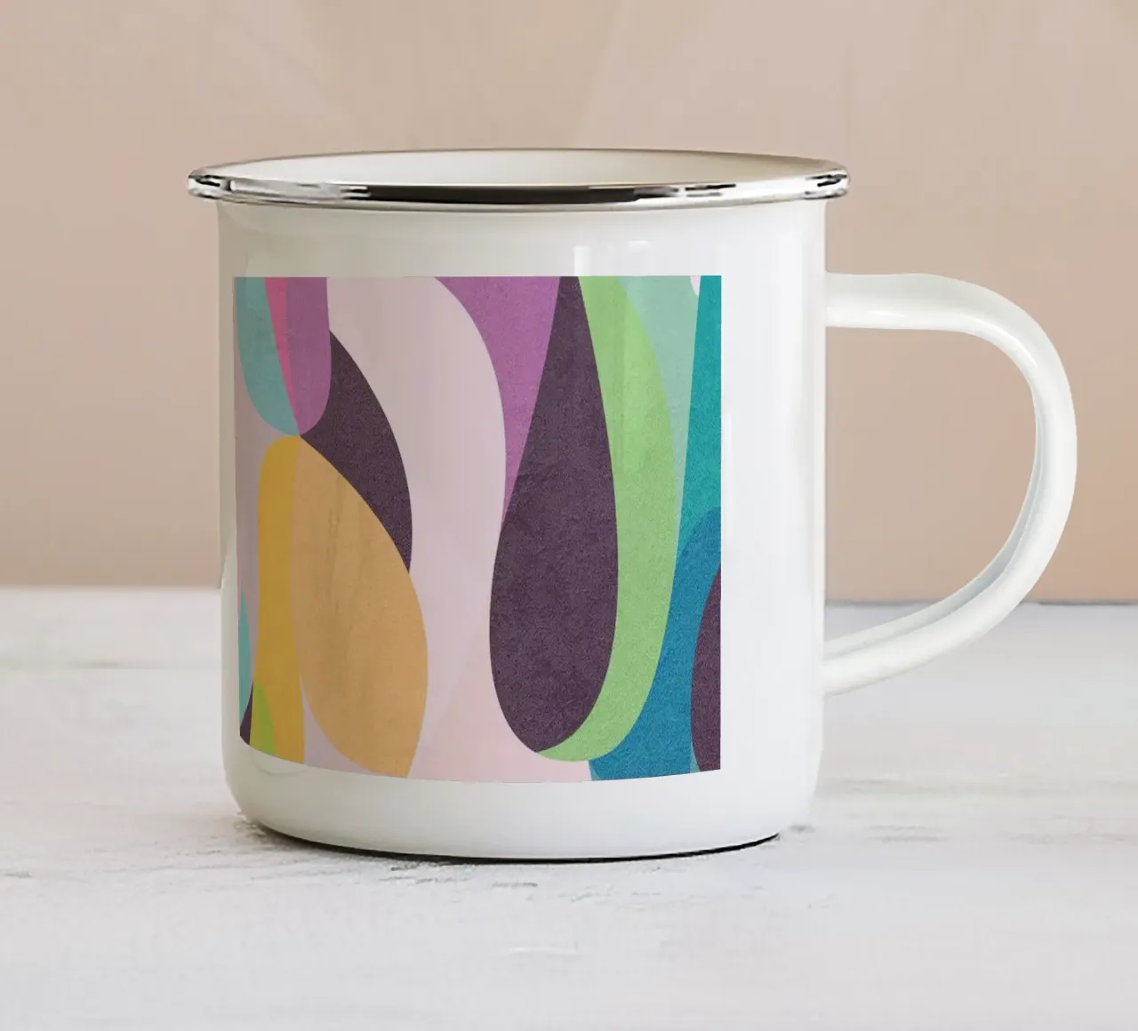 Abstract Green tazza in smalto da lovely lines