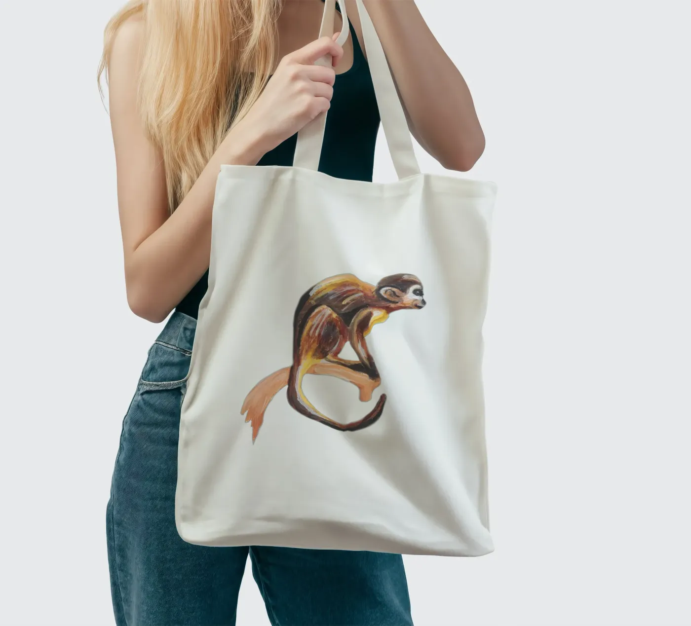 Monkey tote bag by Femke Zwaan