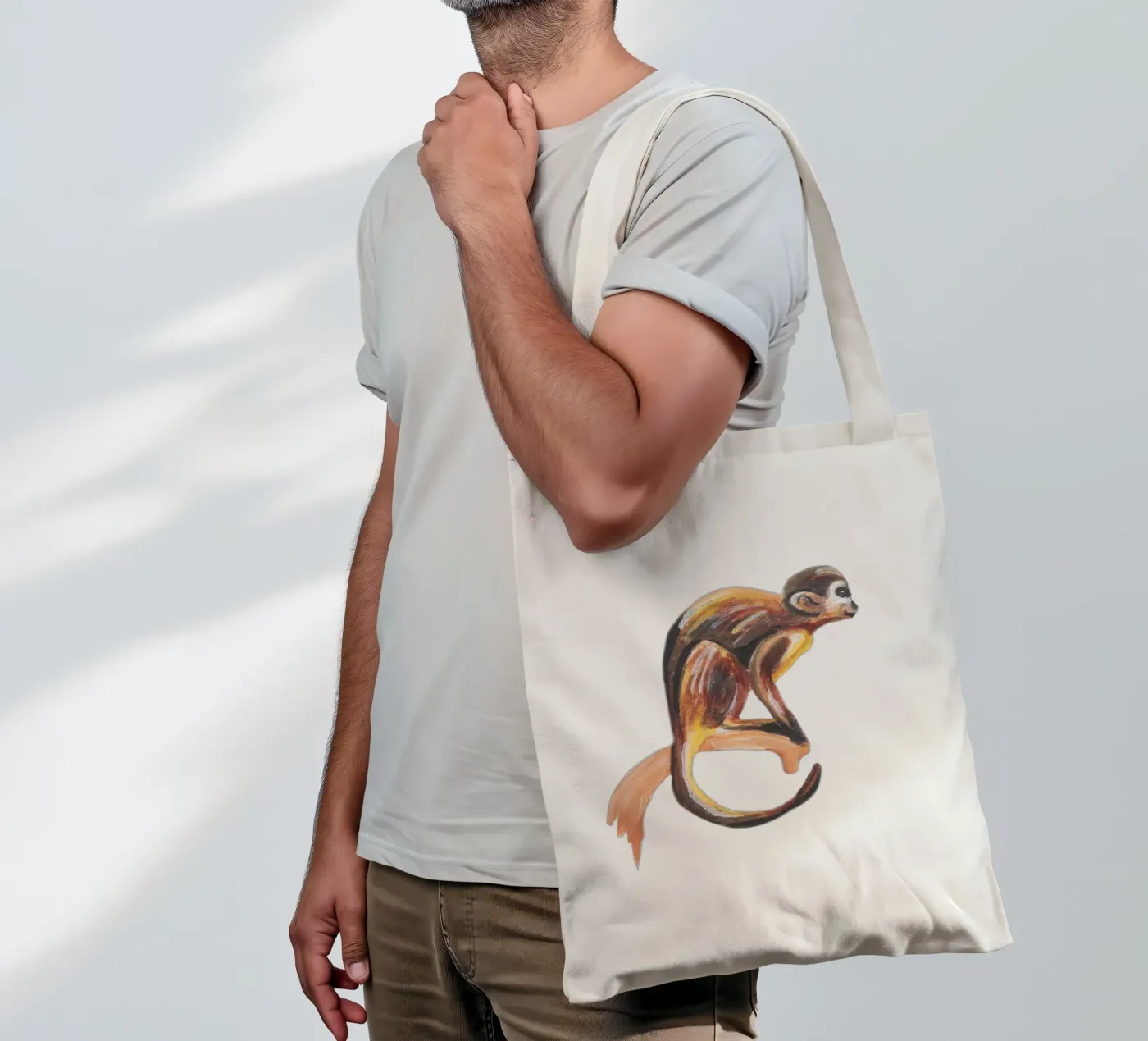 Monkey tote bag by Femke Zwaan