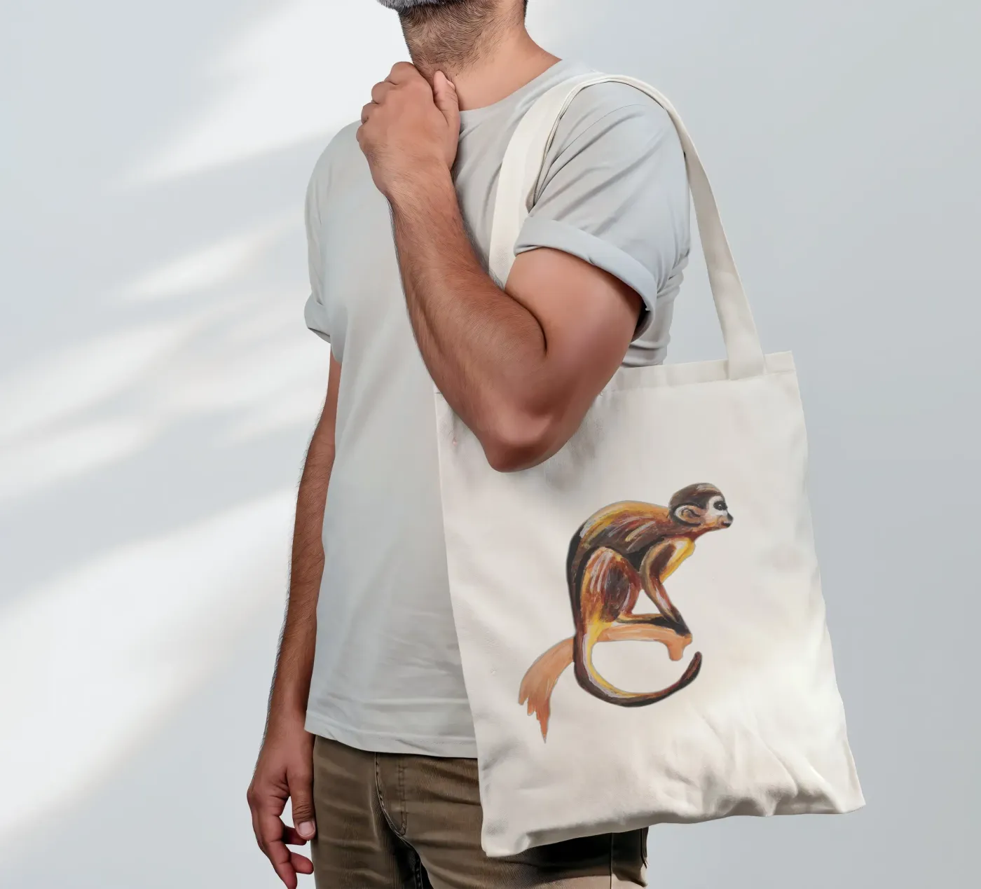 Monkey tote bag by Femke Zwaan