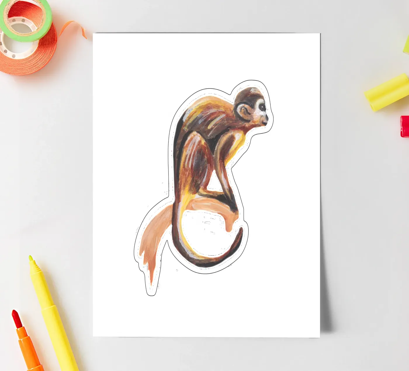 Affe Stickerbogen von Femke Zwaan