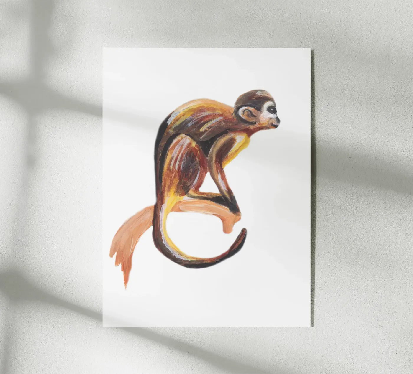 Monkey acryl van Femke Zwaan