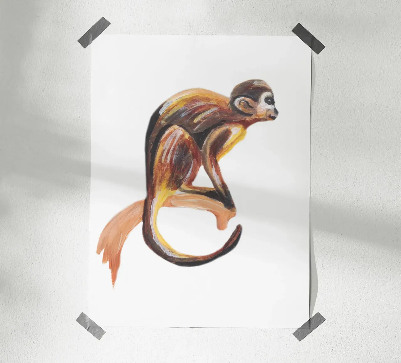 Scimmia poster con telaio in plastica da Femke Zwaan