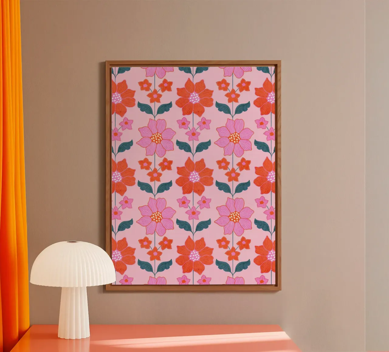 Allegri fiori di primavera in rosa e arancione alluminio dibond da showmemars