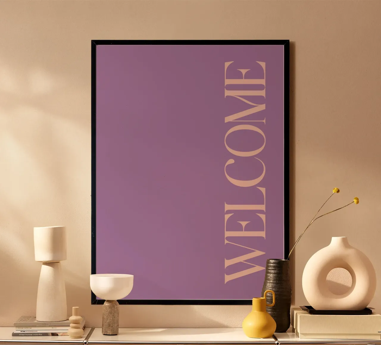 Welcome poster con telaio in alluminio da BAINAI QUOTES
