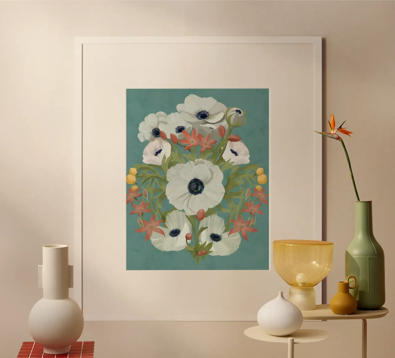 Anemone poster con telaio in legno da Pictufy Sun & Spirit