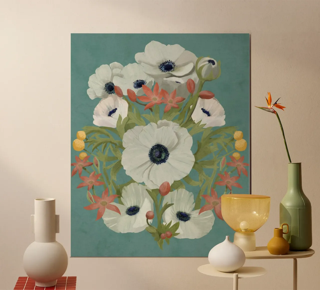 Anemone poster con telaio in legno da Pictufy Sun & Spirit