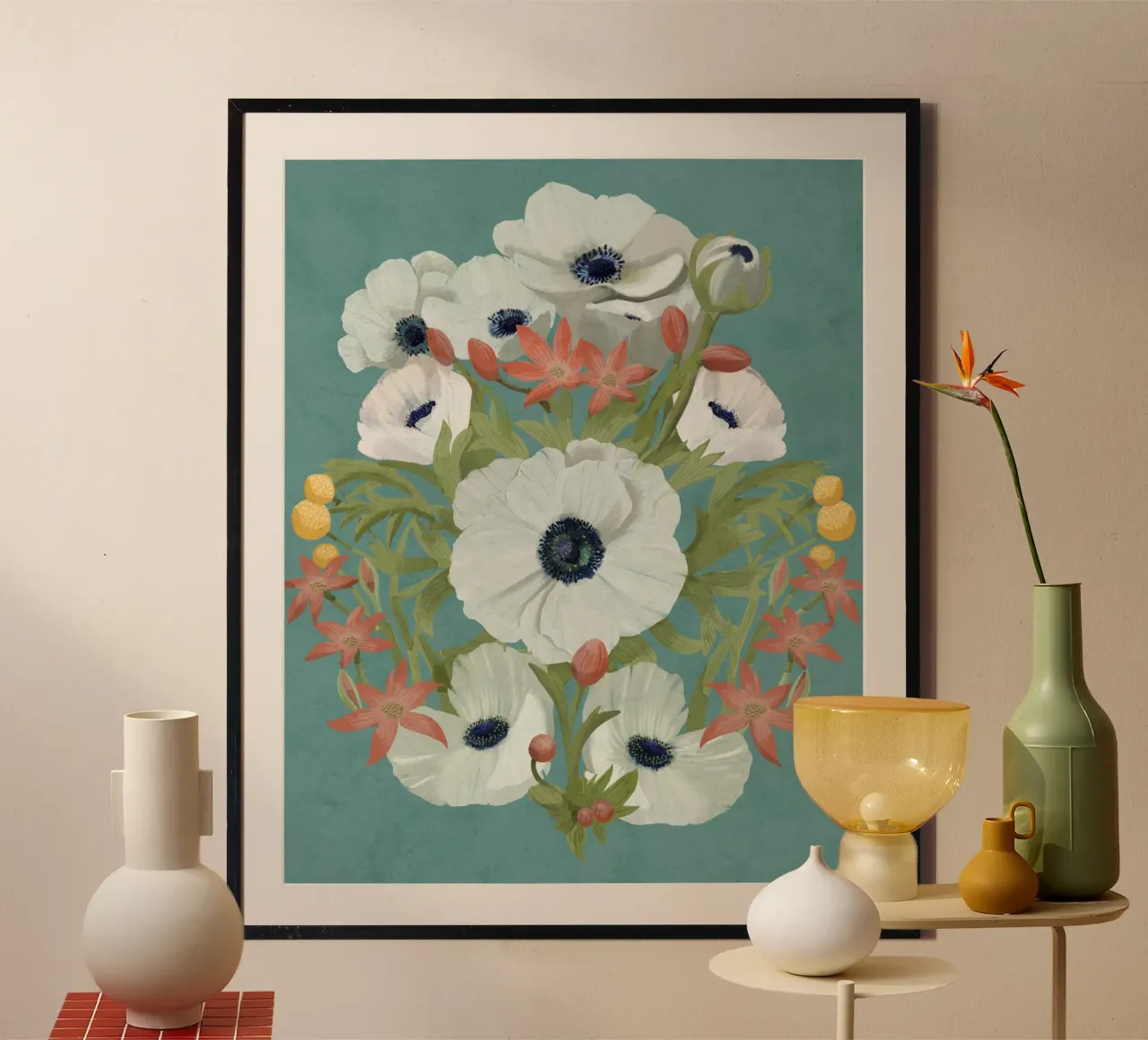 Anemone poster con telaio in legno da Pictufy Sun & Spirit