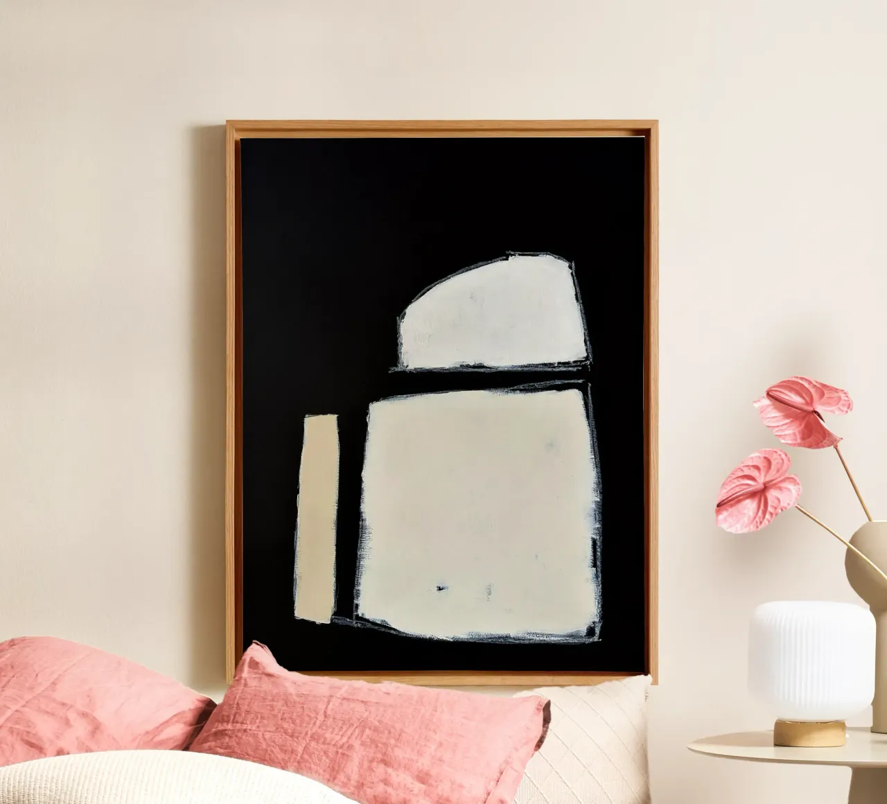 abstract modern NOIR no1 tela con Cornice a cassetta da Andrea Reichhart Art