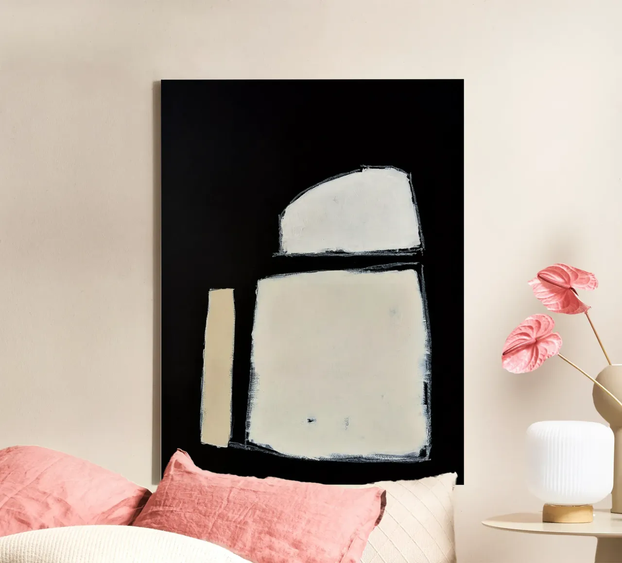 abstract modern NOIR no1 tela con Cornice a cassetta da Andrea Reichhart Art