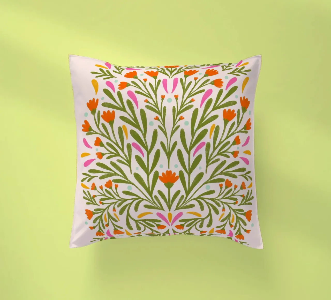 Spring flowers decorative cushion by Wackapacka
