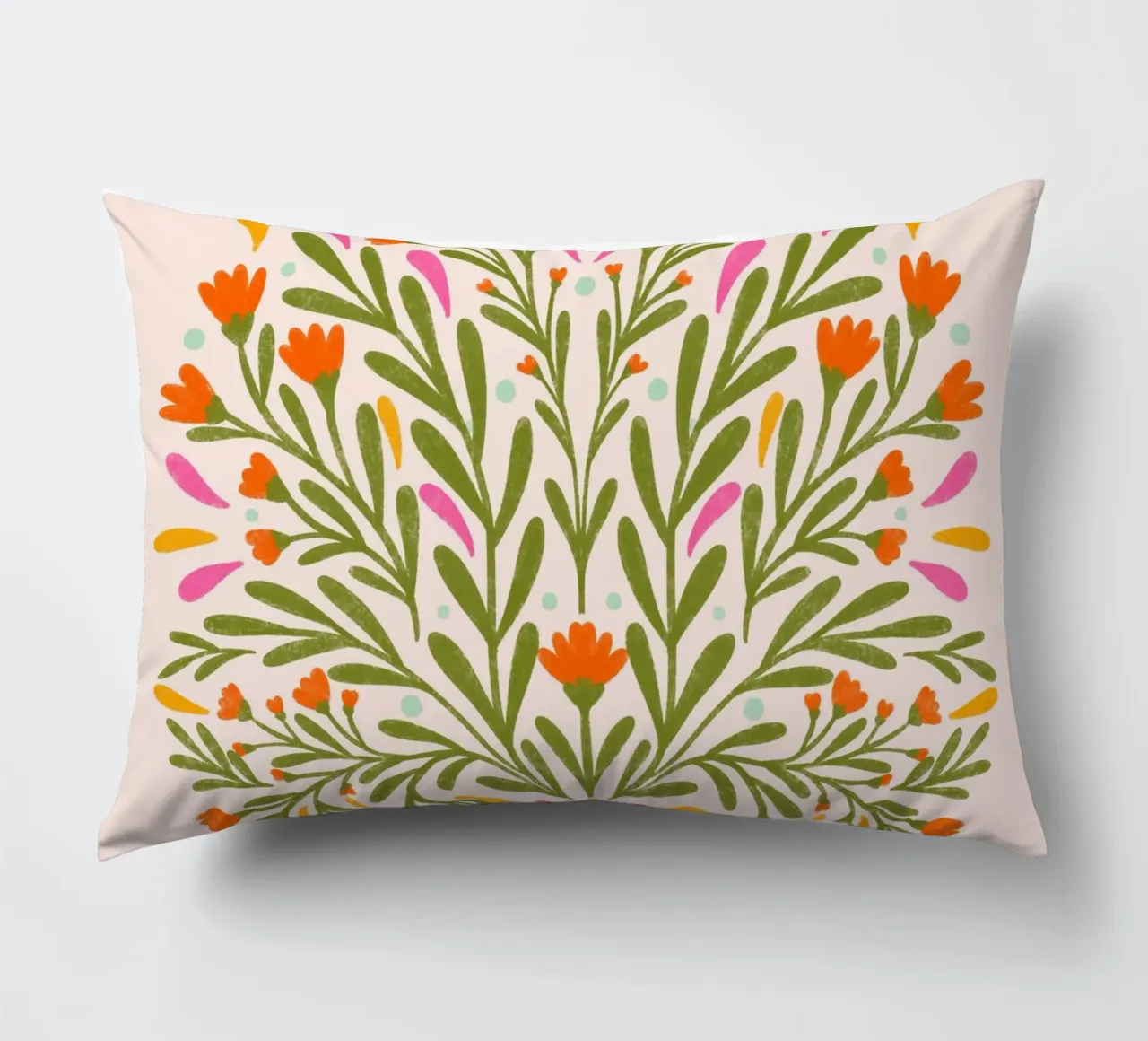 Spring flowers decorative cushion by Wackapacka