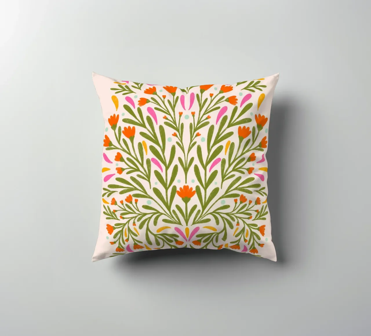 Spring flowers decorative cushion by Wackapacka