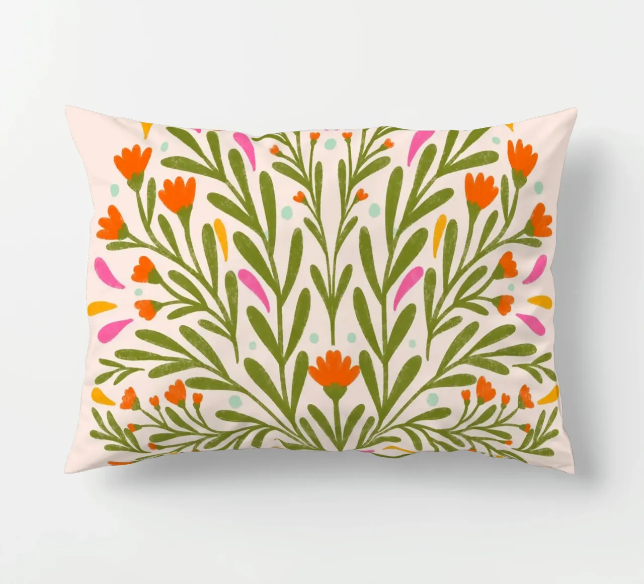 Spring flowers decorative cushion by Wackapacka