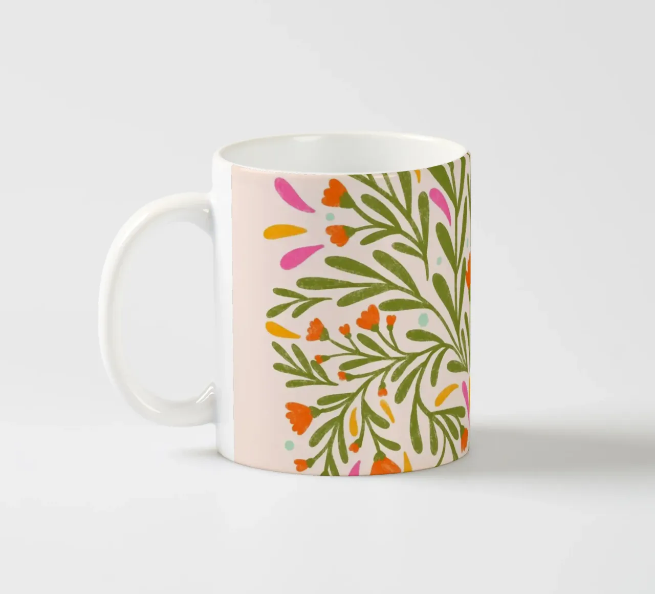Spring flowers ceramic mug by Wackapacka