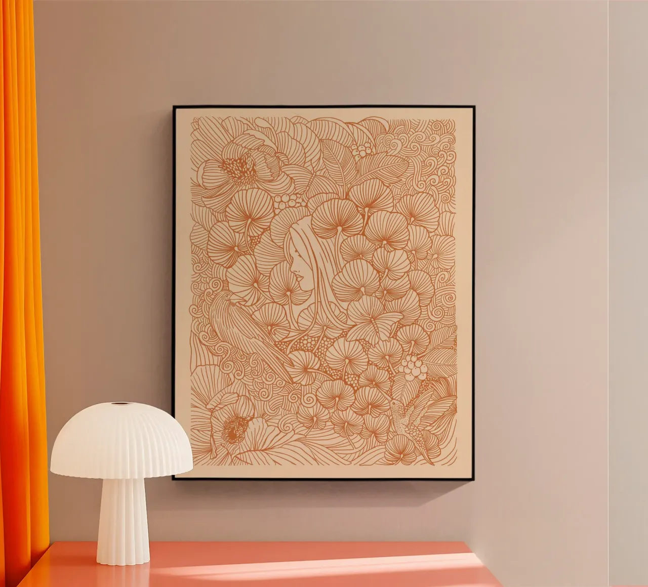 Ragazza e corvo plexiglass da Pictufy Sun & Spirit