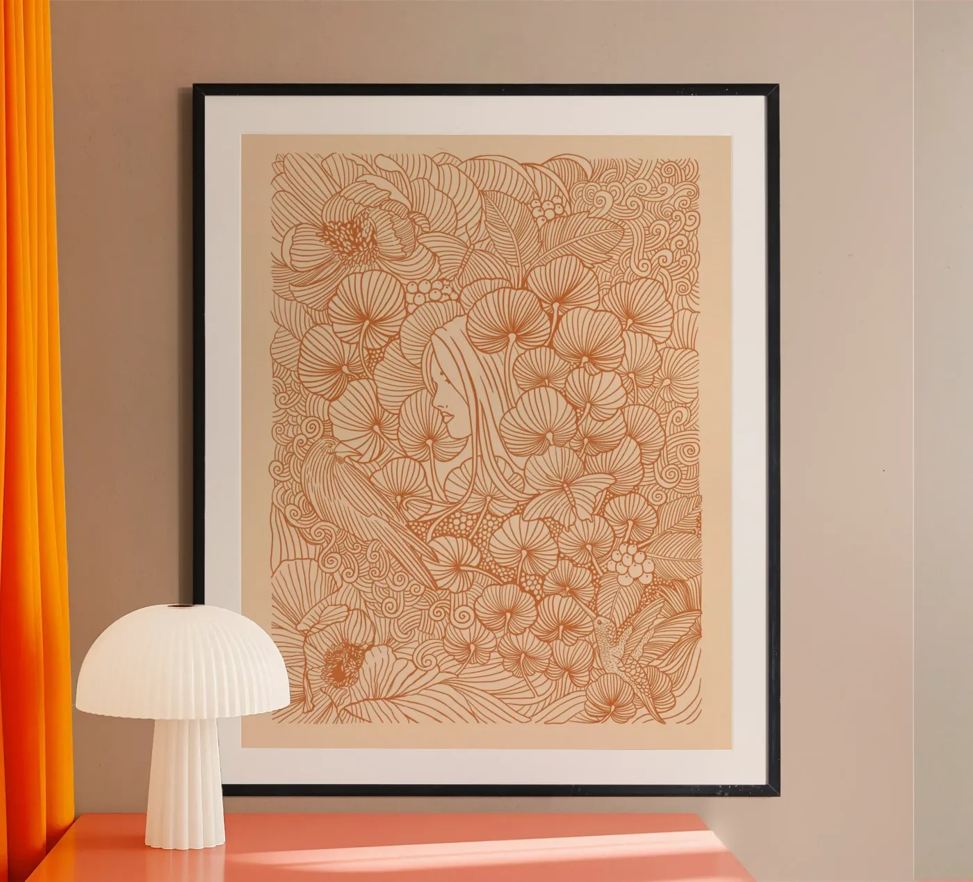 Mädchen und Krähe Poster von Pictufy Sun & Spirit