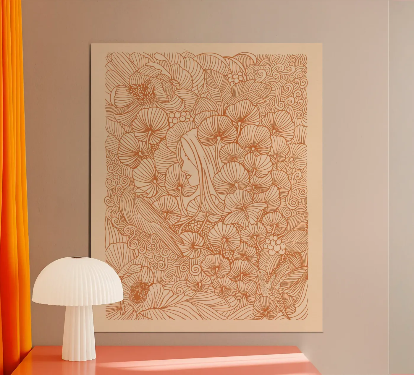 Mädchen und Krähe Poster von Pictufy Sun & Spirit