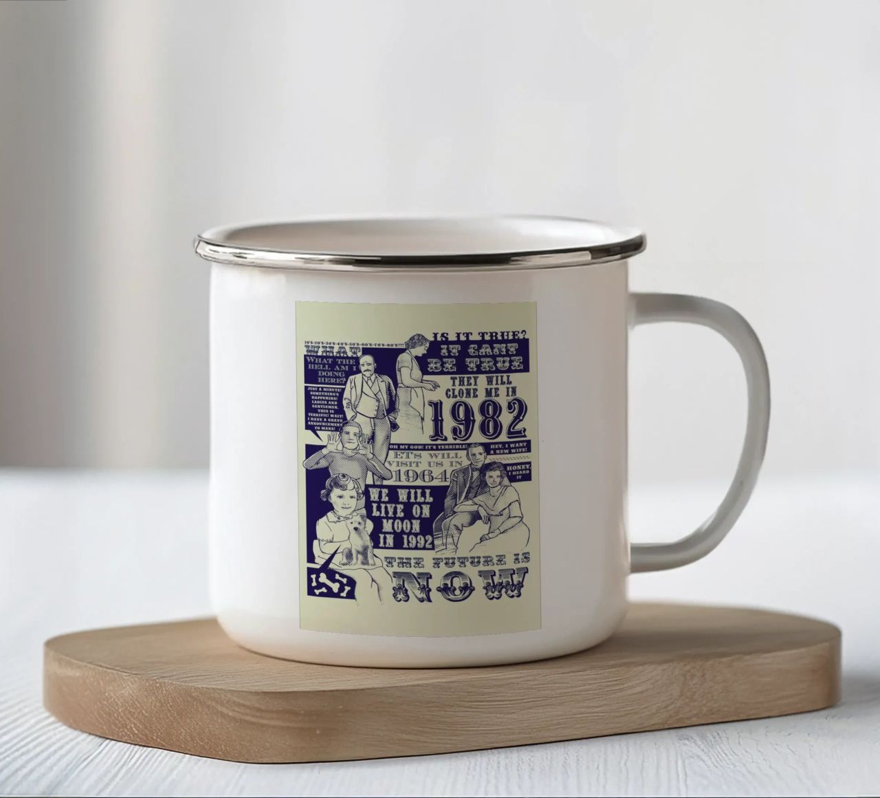 The Future is Now tazza in smalto da Tobe Fonseca