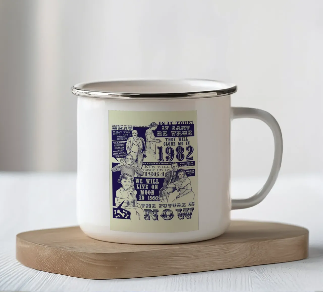 The Future is Now tazza in smalto da Tobe Fonseca