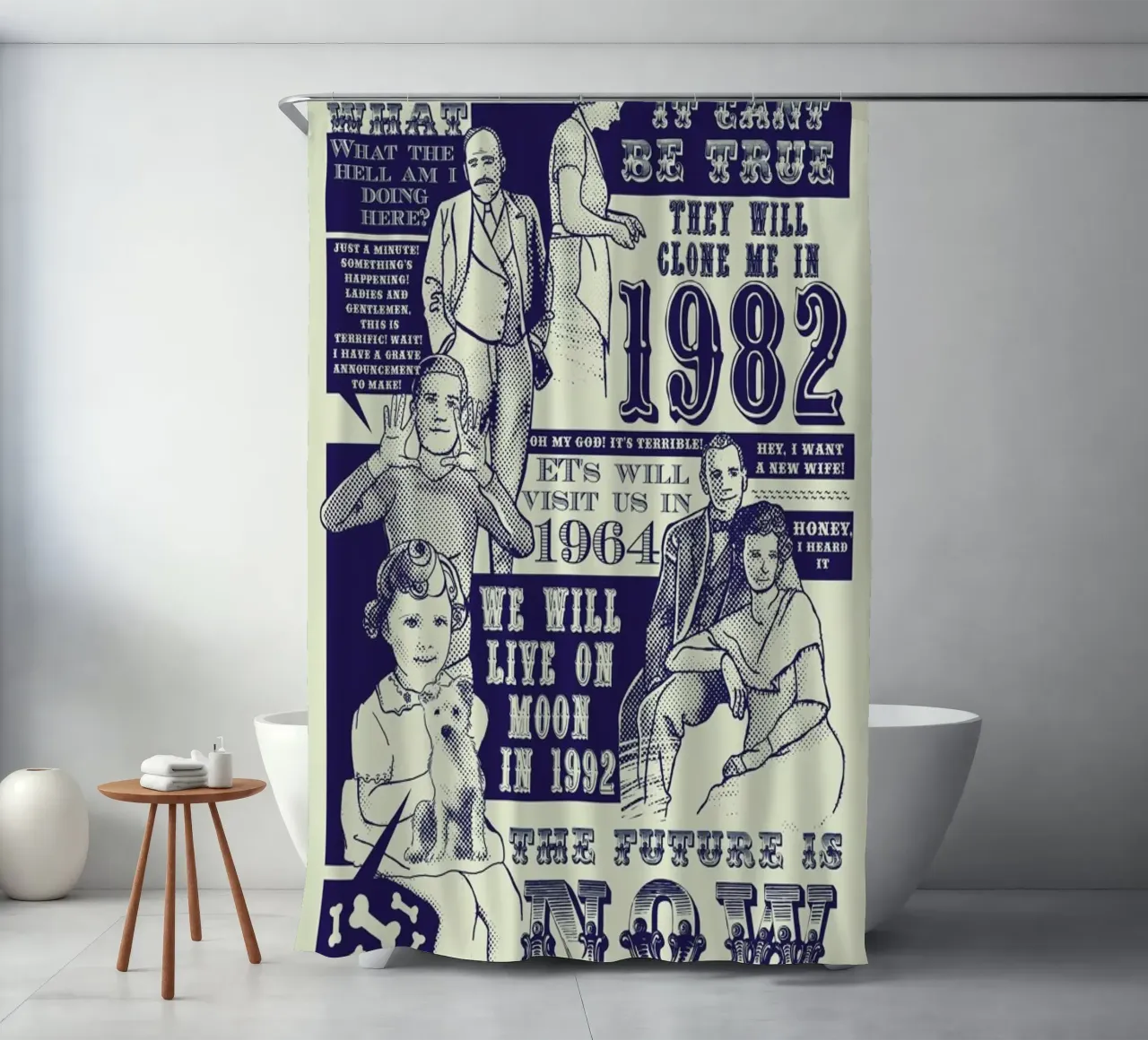 The Future is Now shower curtain by Tobe Fonseca