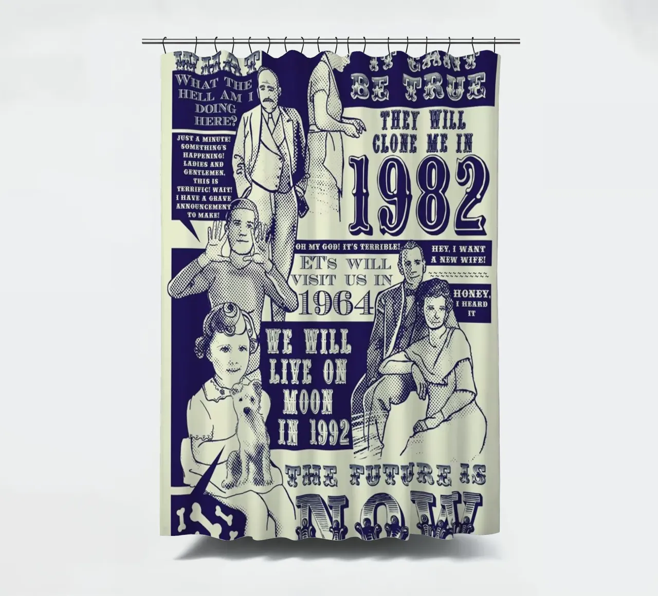 The Future is Now shower curtain by Tobe Fonseca